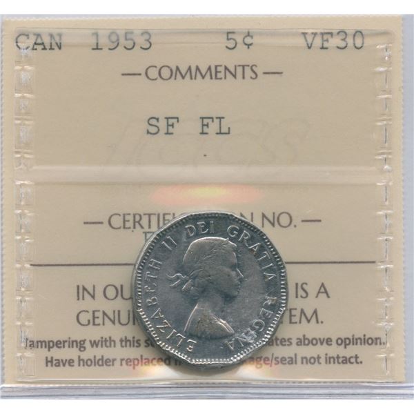 1953 Five Cents - SF FL