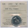 1953 Five Cents - NSF Far Leaf Cameo