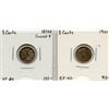 1874H & 1901 Silver Five Cents Group - Lot of 2