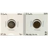 1890H & 1899 Silver Five Cents Group - Lot of 2