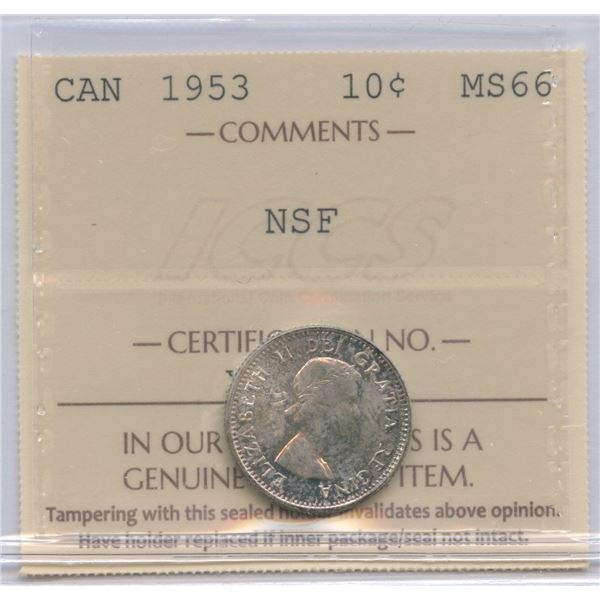 1953 Ten Cents - NSF