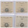 Image 1 : 1955 - 1958 Ten Cents - ICCS Graded Lot of 4
