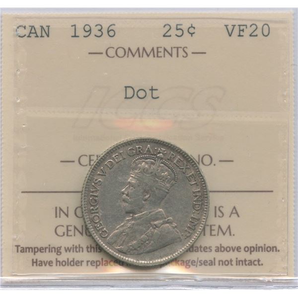 1936 Twenty-Five Cents - Dot