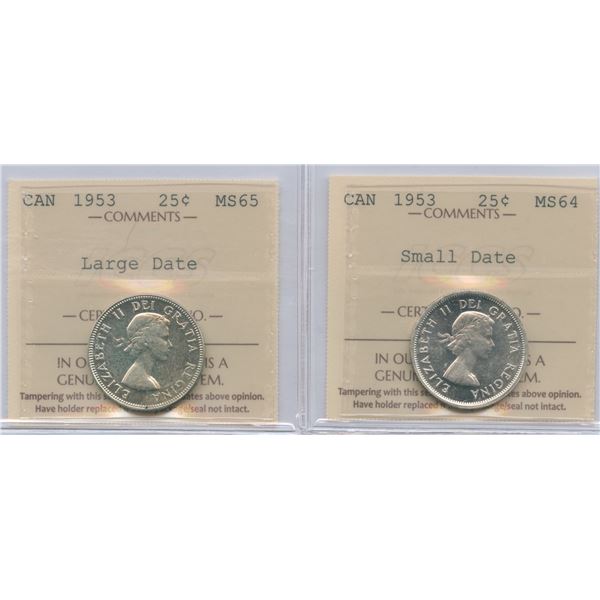 1953 Twenty-Five Cents - Large & Small Date