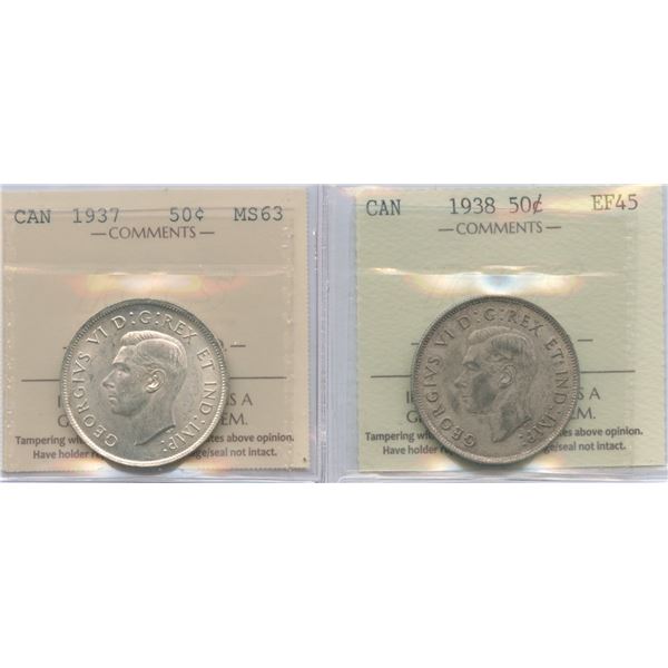George VI Fifty Cents - ICCS Group of 2