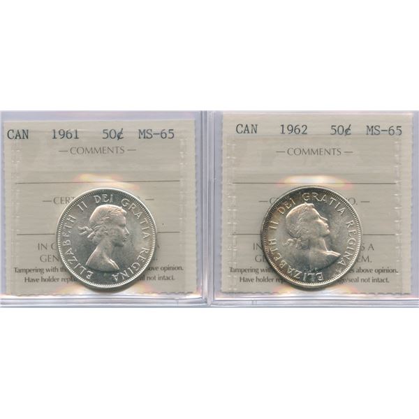 1961 & 1962 Fifty Cents
