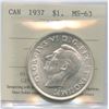 Image 1 : 1937 Silver Dollar - ICCS MS-63