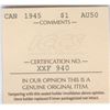 Image 3 : 1945 Silver Dollar - ICCS AU50