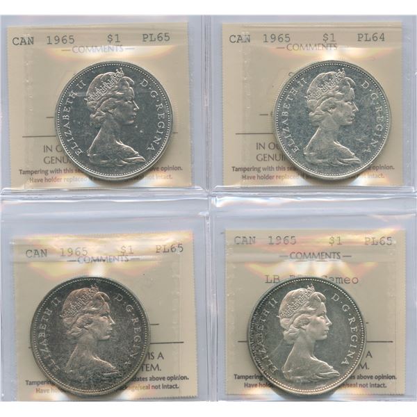 1965 Silver Dollars - ICCS Graded Lot of 4 Proof Like's