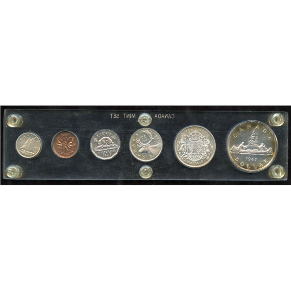 1947 Canada Coin Set - In Acrylic Holder