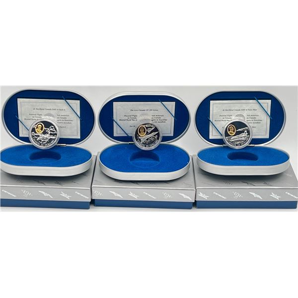 Aviation $20 Sterling Silver Coins - Lot of 3