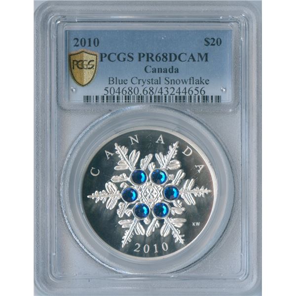 2010 Blue Crystal Snowflake $20