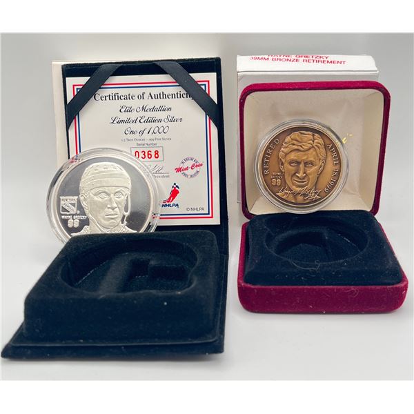 Wayne Gretzky Silver & Bronze Retirement Medallions