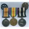 Image 1 : Military Medals - Group of Three with Dog Tags & King's Silver Service Badge