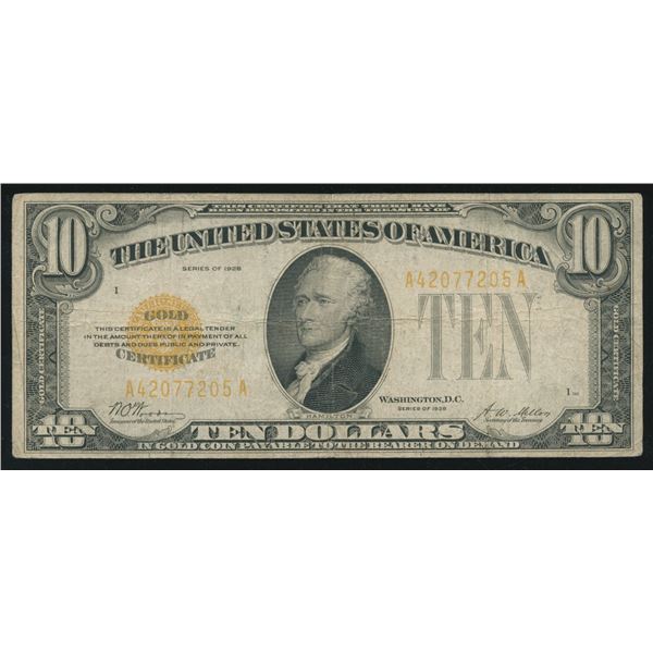 1928 USA $10 Gold Certificate - FR1173