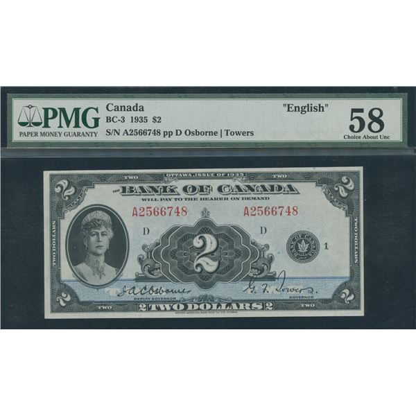 Bank of Canada $2, 1935