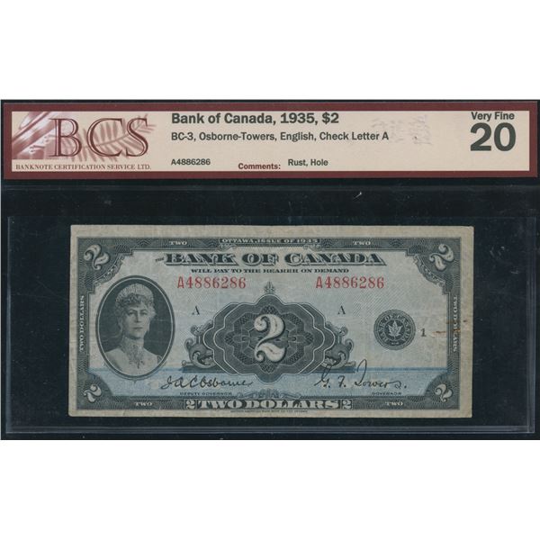 Bank of Canada $2, 1935