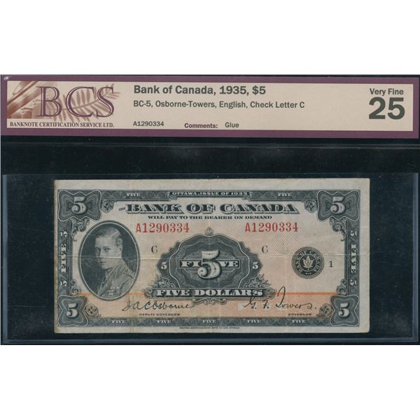 Bank of Canada $5, 1935