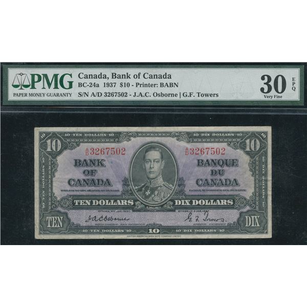 Bank of Canada $10, 1937 - Osborne