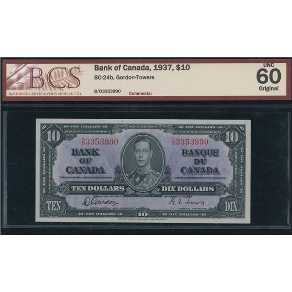 Bank of Canada $10, 1937