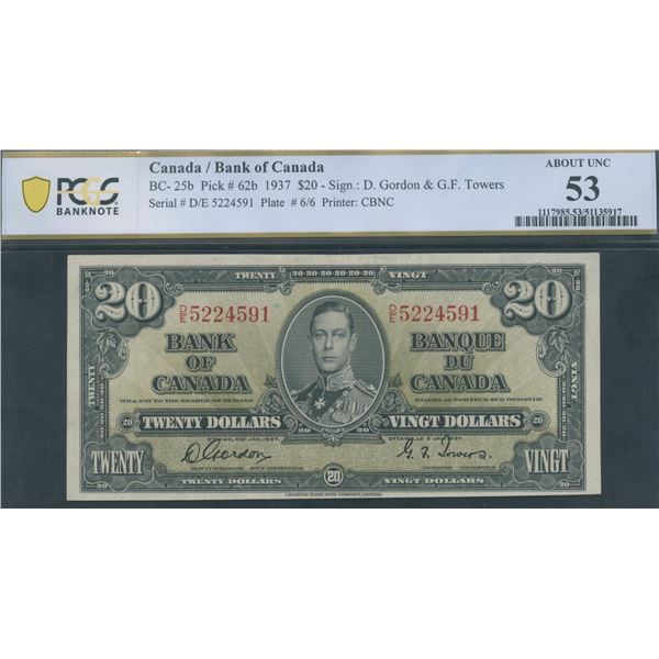 Bank of Canada $20, 1937