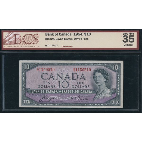 Bank of Canada $10, 1954 - Devil's Face