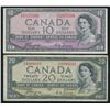 Image 1 : Bank of Canada $10 & $20, 1954 - Devil's Face