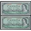 Image 1 : Bank of Canada $1, 1954 - Fancy Serial Numbers