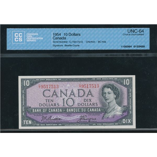 Bank of Canada $10, 1954