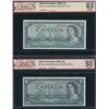 Image 2 : Bank of Canada $1 - $10, 1954 - Lot of 4 BCS Graded Notes