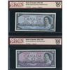 Image 4 : Bank of Canada $1 - $10, 1954 - Lot of 4 BCS Graded Notes