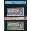 Image 1 : Bank of Canada $10 & $20, 1954 - Lot of 2 Graded Notes