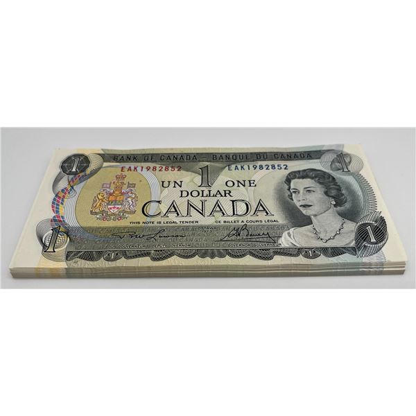 Bank of Canada $1, 1973 - Lot of 39 Consecutive Serial Numbers