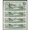 Image 2 : Bank of Canada $20, 1969 - Lot of 4 Consecutive Replacements