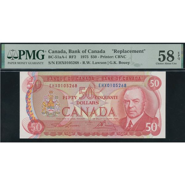 Bank of Canada $50, 1975 - Replacement