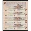 Image 1 : Bank of Canada $2, 1986 - Lot of 4 Consecutive Changeovers