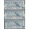 Image 1 : Bank of Canada $5, 1986 - Lot of 3 Consecutive