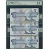 Image 2 : Bank of Canada $5, 1986 - Lot of 3 Consecutive
