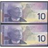 Image 2 : Bank of Canada $10, 2004 - 2 Consecutive BER Prefix