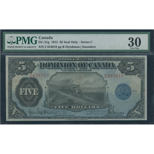 Dominion of Canada $5, 1912