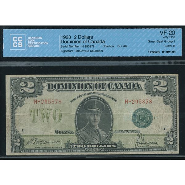 Dominion of Canada $2, 1923