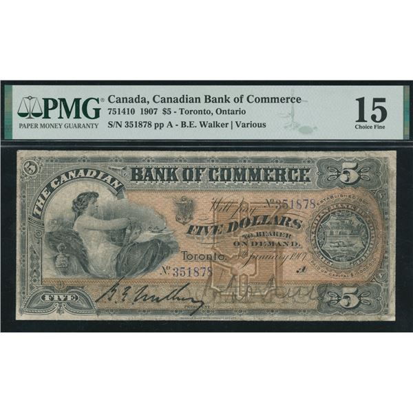 Bank of Commerce $5, 1907