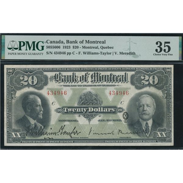 Bank of Montreal $20, 1923