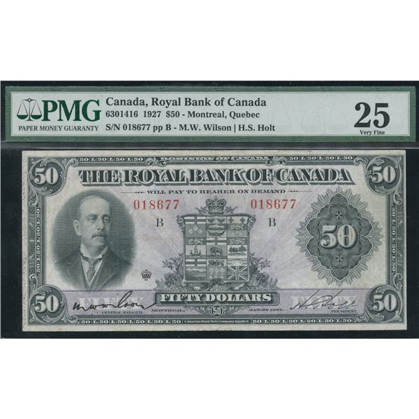 Royal Bank of Canada $50, 1927