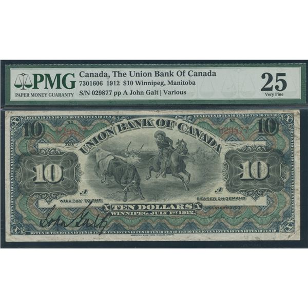Union Bank of Canada $10, 1912