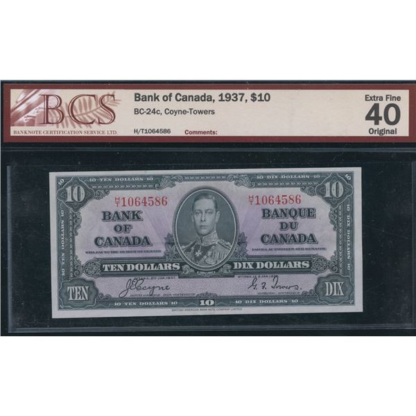 Bank of Canada $10, 1937