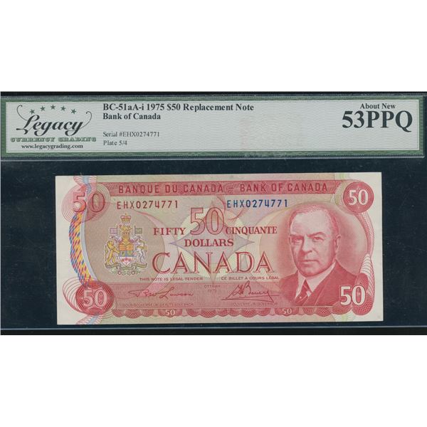 Bank of Canada $50, 1975 - Replacement