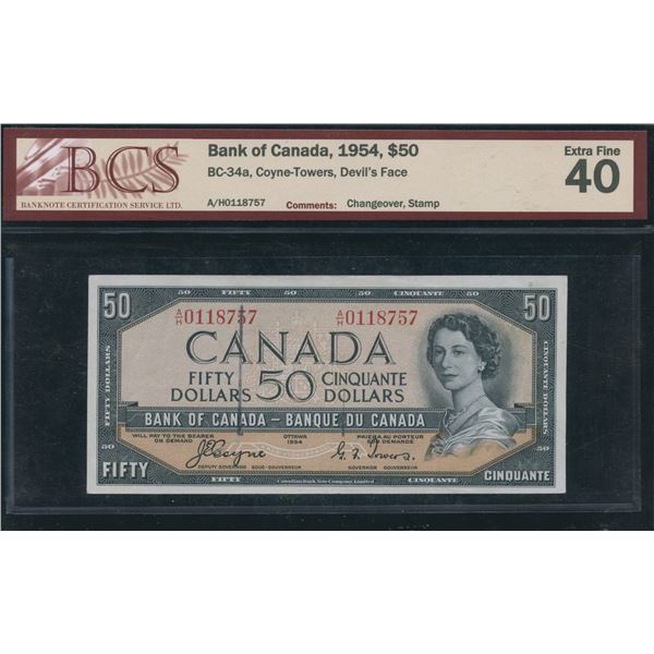Bank of Canada $50, 1954 - Devil's Face
