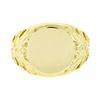 Image 4 : Unisex 14K Yellow Gold Round Engravable Center w/ Open Floral Sides Signet Ring