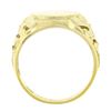 Image 7 : Unisex 14K Yellow Gold Round Engravable Center w/ Open Floral Sides Signet Ring